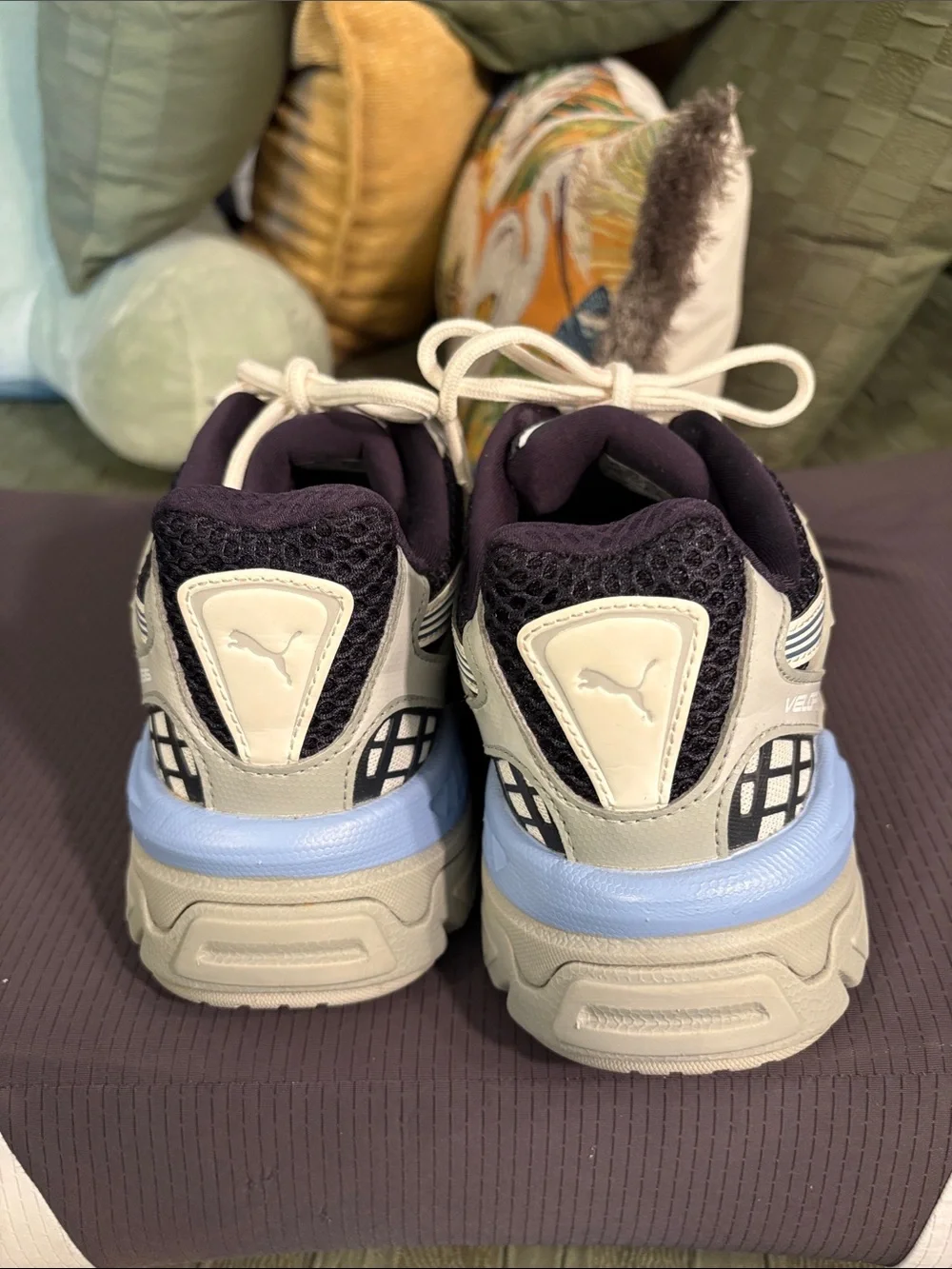 Puma Velophasis Men's Navy, Light Blue and White Mesh Lace-Up Sneakers